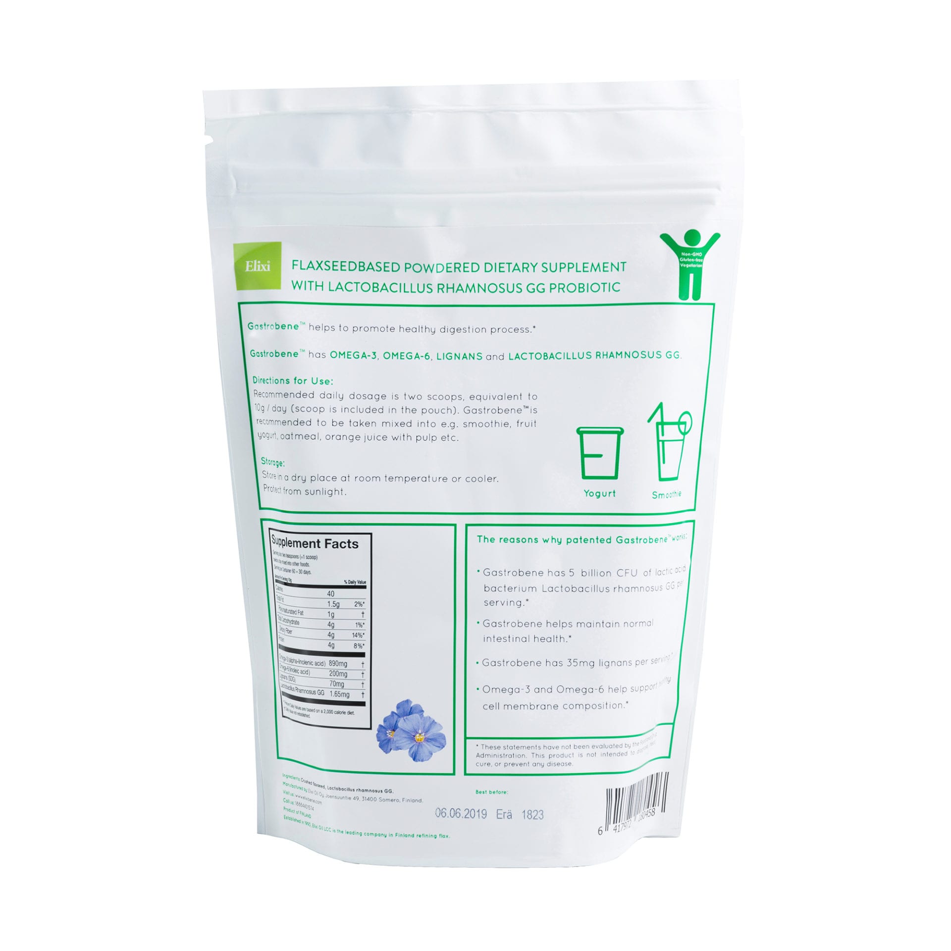 Flaxseed crush + Lactobacillus Rhamnosus GG Probiotic